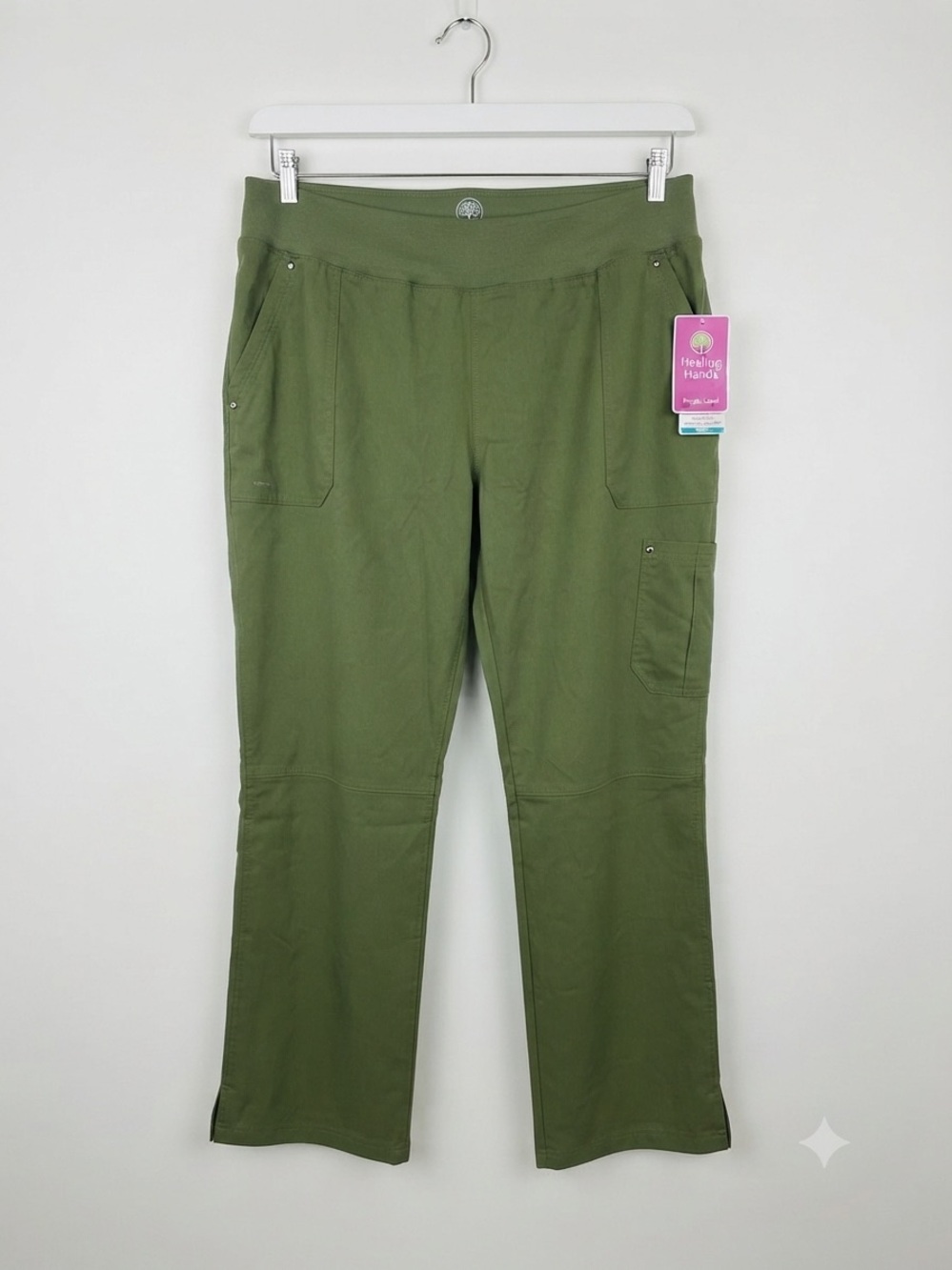 Healing Hands Purple Label Tori Olive Green Scrub Pants Women's XLP, NWT